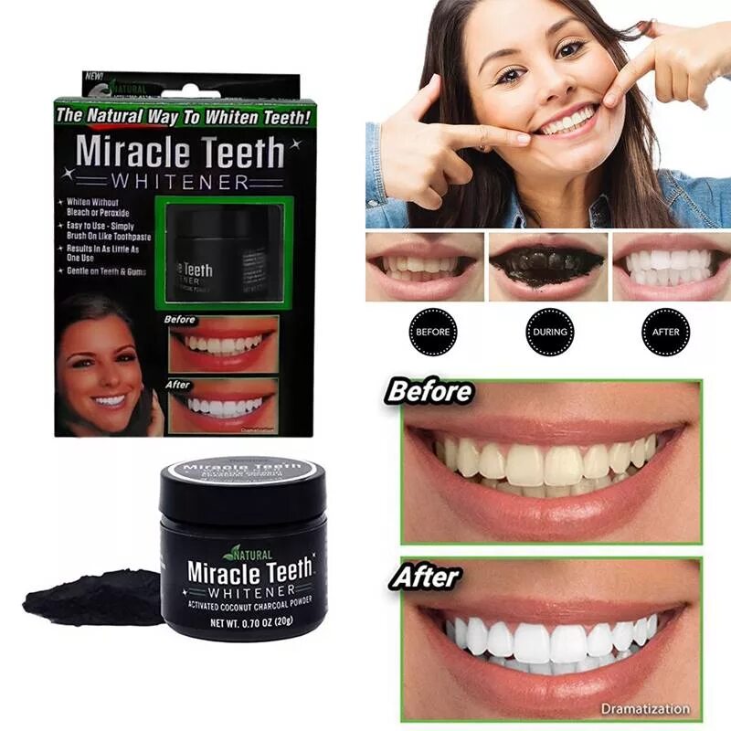 Уголь для чистки зубов. Отбеливатель для зубов Miracle Teeth. Черный порошок для отбеливания зубов. Отбеливание зубов черный. Черный уголь для отбеливания зубов.