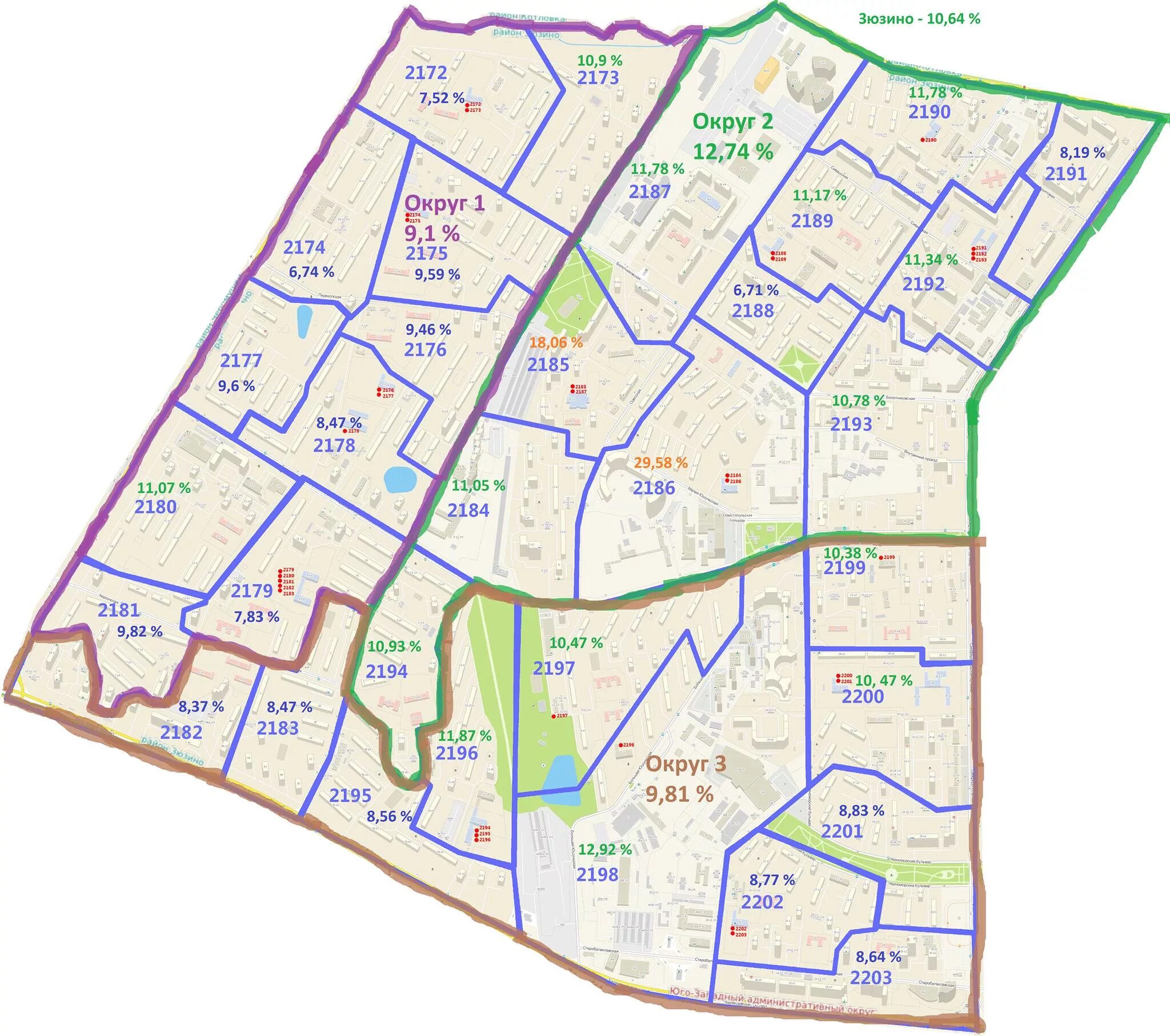 Участки зюзино. Район Зюзино на карте. Границы района Зюзино. План района Зюзино. Схема избирательных округов Зюзино.