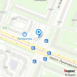 Луначарского спб на карте