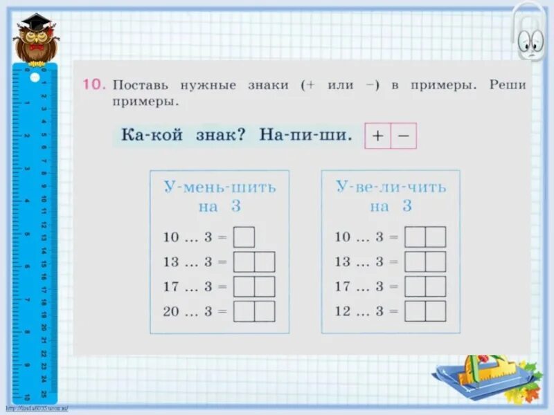 Как решать примеры с знаками. Получение суммы 20. Примеры на вычитание из 20. Получение суммы 20 2 класс. Математика 2 класс вычитание из 20.