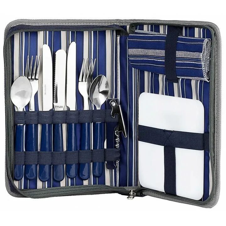 Набор для пикника Outwell Picnic Cutlery Set. Набор для пикника на 2 персоны "Сиеста". Набор для пикника Пикничок 2. Походный набор столовых приборов в чемодане.