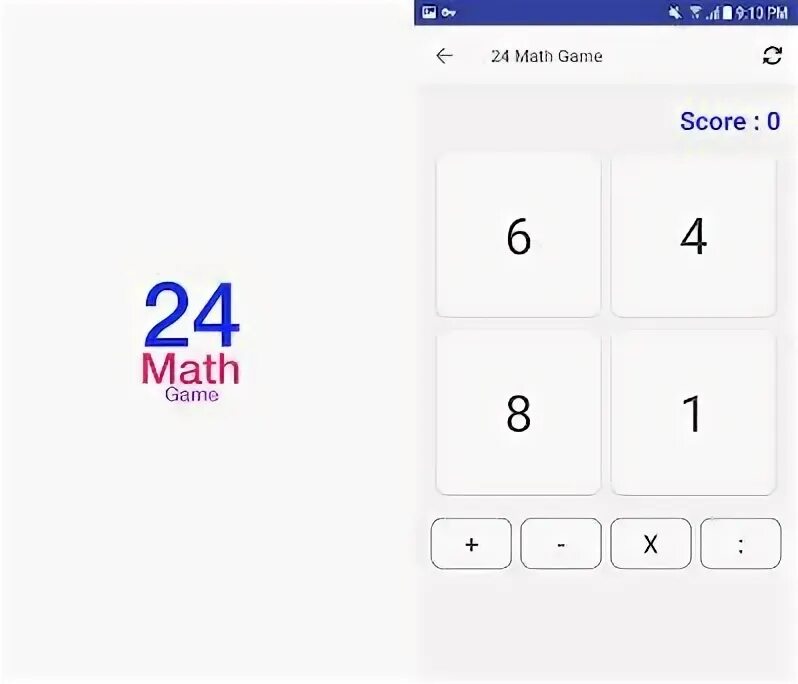 Игра Math выражение а+в=30. Демо 24 математика