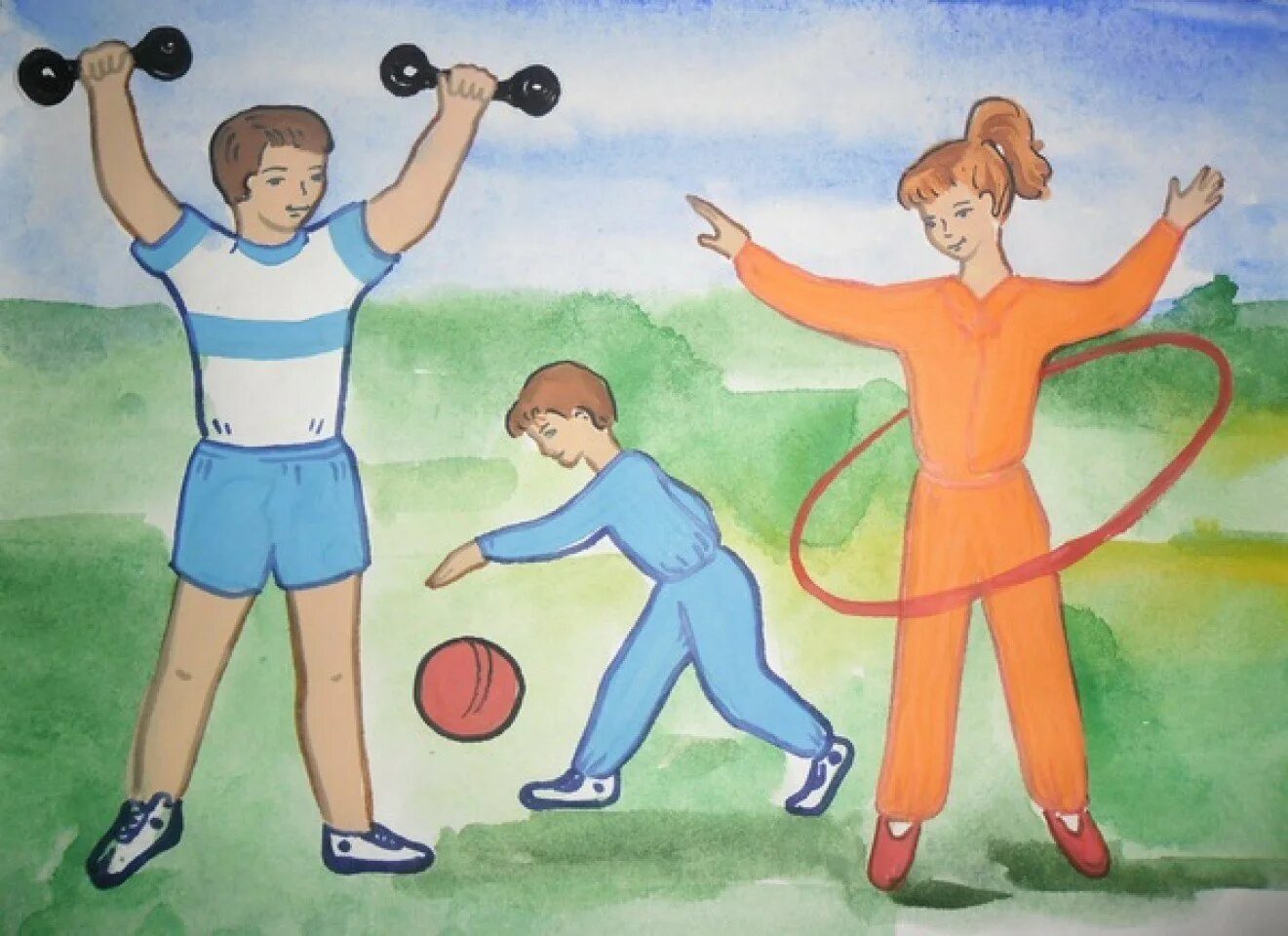 Рисунок на тему спорт. Детские рисунки про спорт. Здоровый образ жизни рисунок. Рисунок на тему физкультура. Конкурс будь в движении
