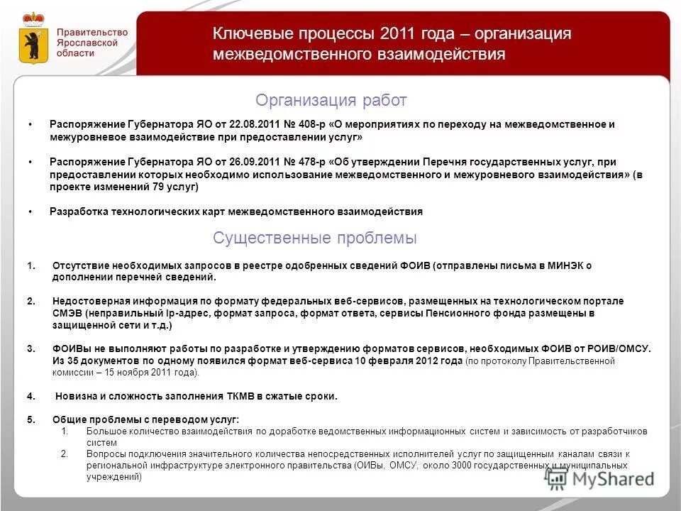 Реестр межведомственных и внутриведомственных процессов