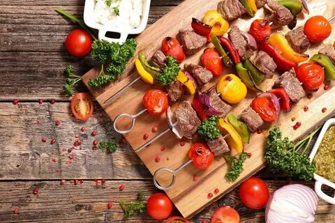 Шашлык мясо овощи