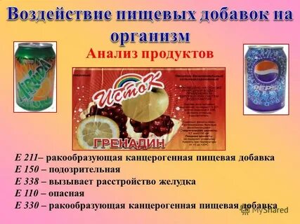 Пищевые влияние на организм