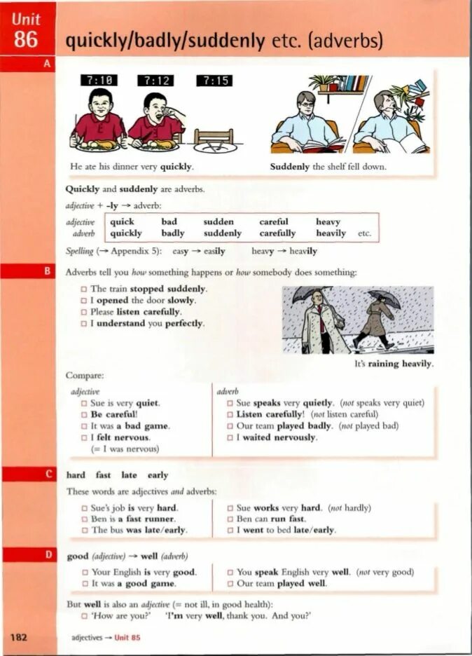 Your english very well. Unit 86 exercises 86.1 ответы. Essential Grammar in use-Unit 86 quickly/ badly/ suddenly etc ответы. Unit 86 quickly badly suddenly. Quickly/badly/suddenly.