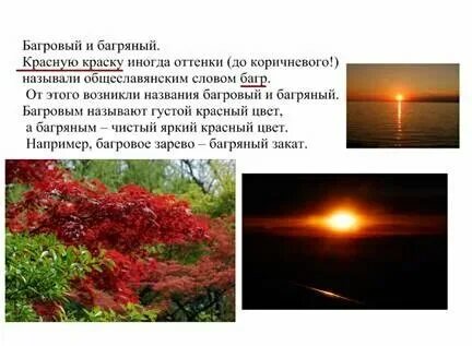 Как понять слово багряный