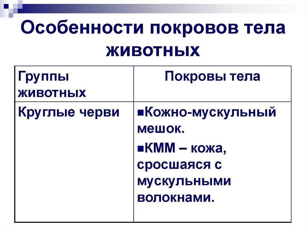 Покровы тела животных 8 класс биология таблица. Особенности Покрова тела круглых червей. Особенности покровов тела. Особенности Покрова круглых червей. Покровы тела круглых червей таблица.