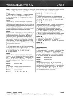 Workbook answer key