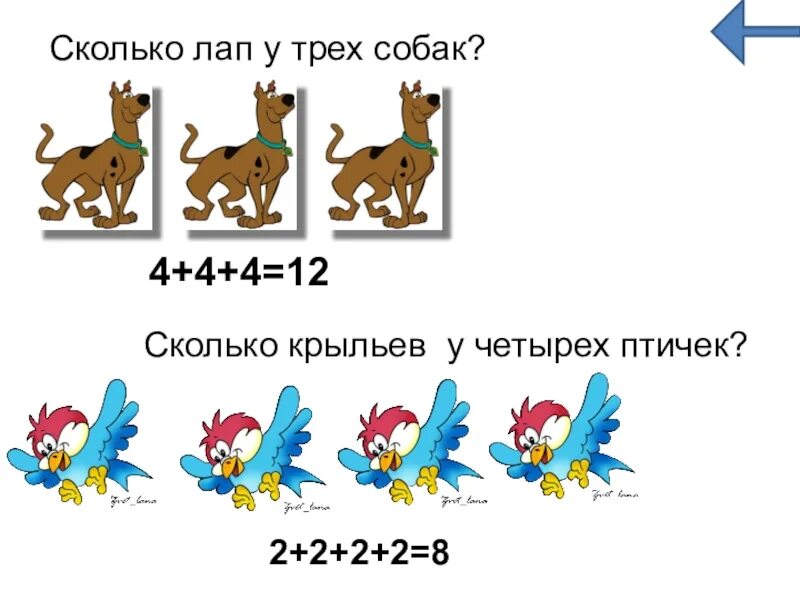 Собачонке было три недели. Задача количество лапок. Посчитай количество лап. Сколько лапок у зверей задача.