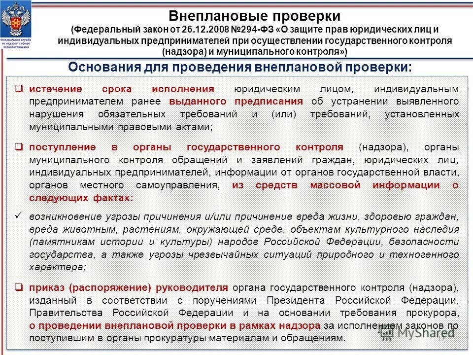 Закон от 30 декабря 2008. Основания для проведения внеплановой проверки. Порядок проведения внеплановой проверки. Требование о проведении внеплановой проверки. Ревизия законов.