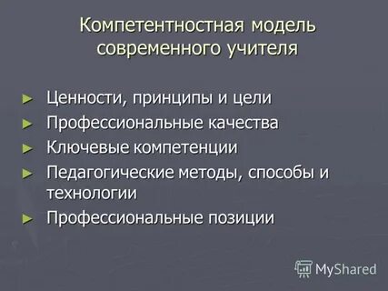Профессиональные ценности учителя