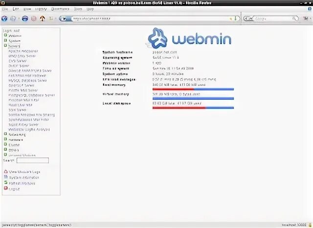 Установить webmin
