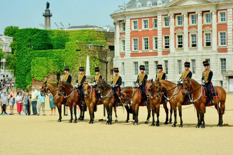 The changing of the guard takes place. The changing of the guard takes place