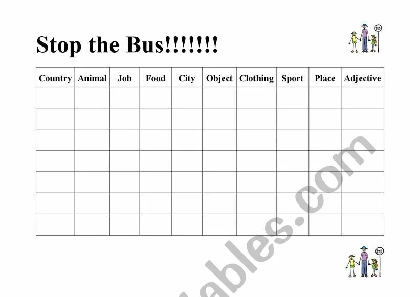 Where the bus stop. Stop the bus worksheet. stop the bus game. stop esl game. the bus is stopping вопрос как составить.