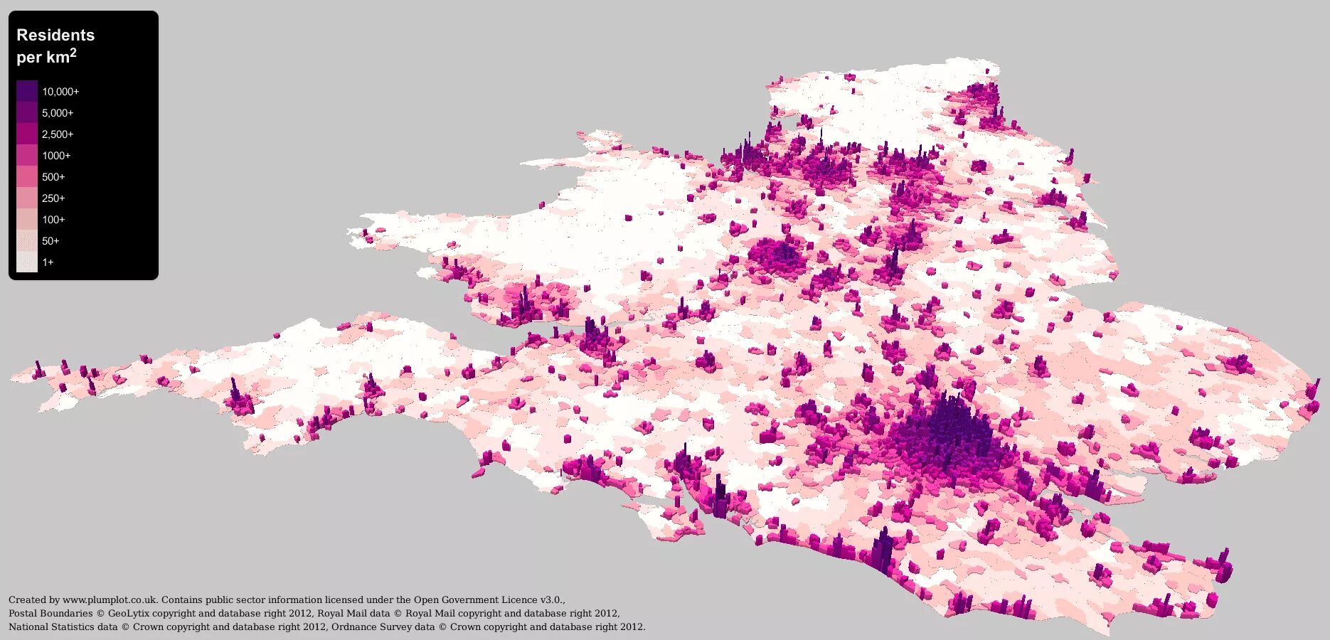 Какая плотность населения в великобритании. 3d population density. плотность населения англии на квадратный километр. england map 3d.