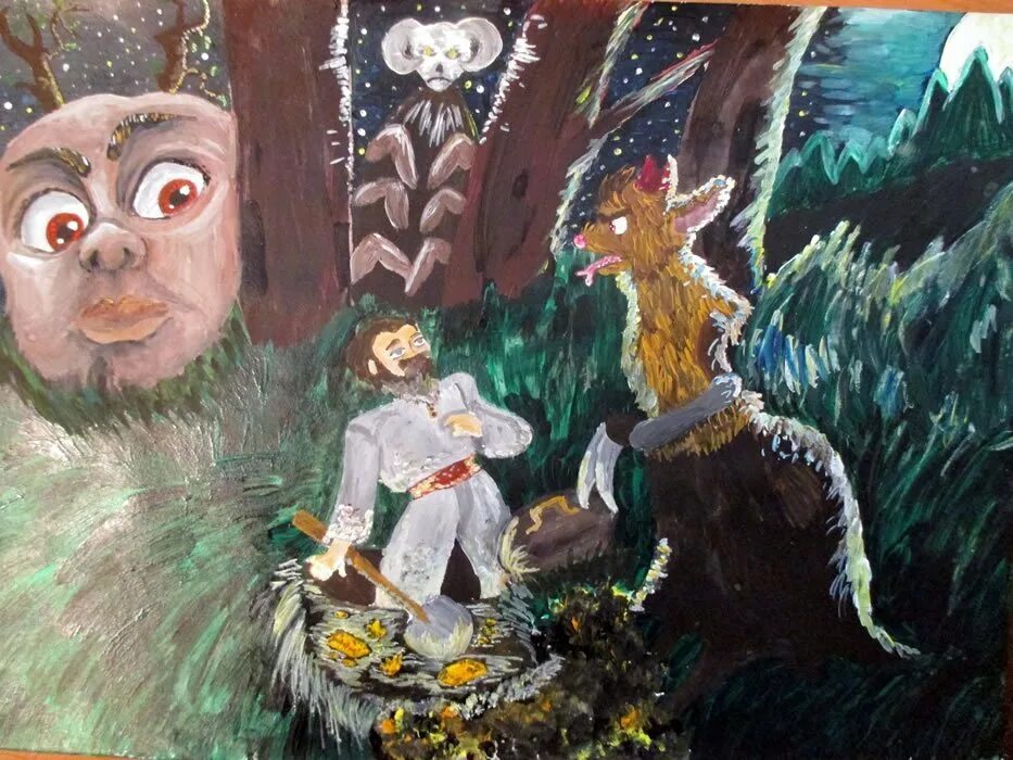 Заколдованное место содержания. Заколдованное место гоголь. иллюстрация к повести гоголя заколдованное место. гогльзаколдованое место. заколдованный лес гоголь.