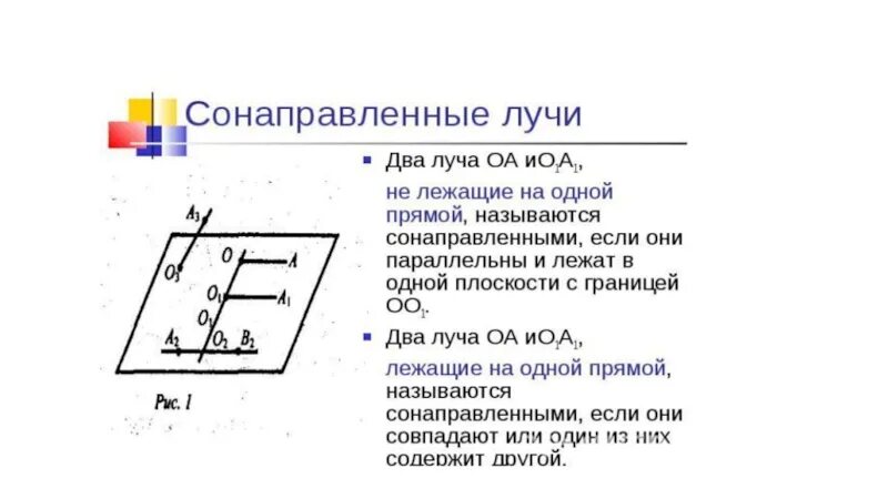 Два луча в пространстве называются сонаправленными если. Теорема об углах с сонаправленными сторонами. два луча не лежащие на одной прямой называются сонаправленными если. параллельные сонаправленные лучи. сонаправленные лучи в плоскости.
