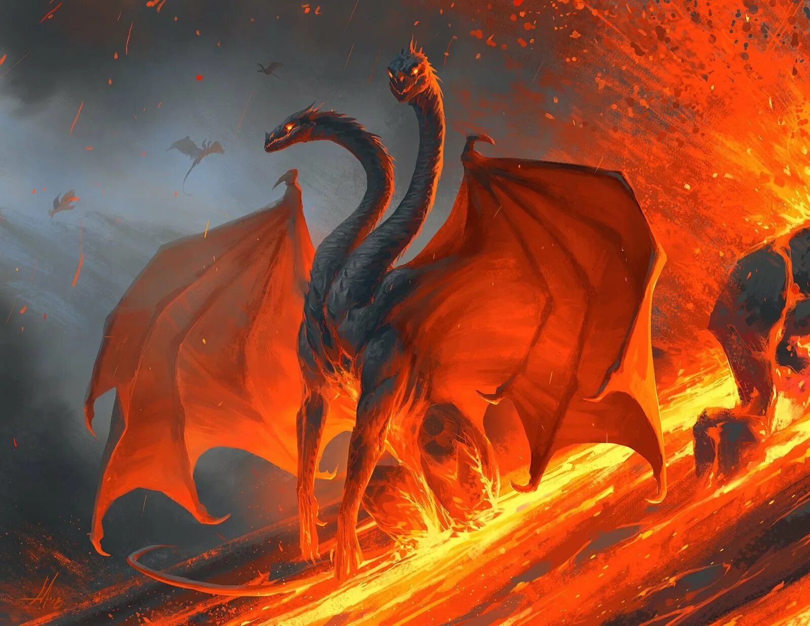 Огненный дракон Гондолина. Огнедышащий трёхголовый дракон. Двухголовый дракон змей Горыныч. Змей Горыныч огнедышащий дракон.