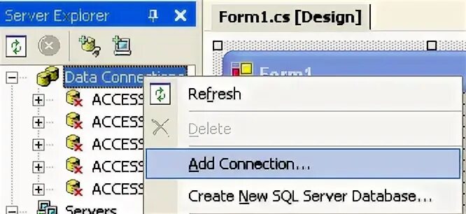 Server explorer. Server explorer
