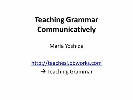 Teach grammar