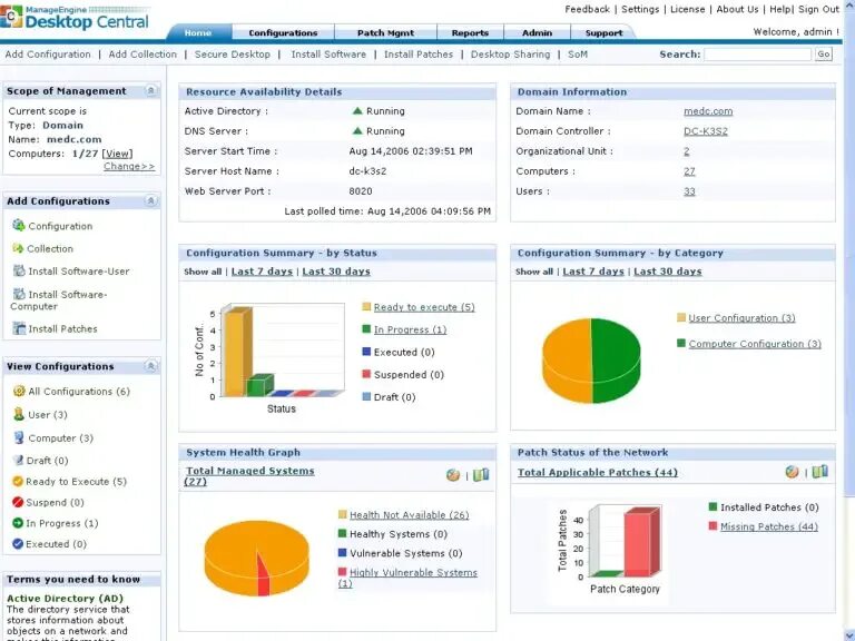 Desktop Central. MANAGEENGINE. MANAGEENGINE Endpoint Central. MANAGEENGINE Zoho. Configuration collection