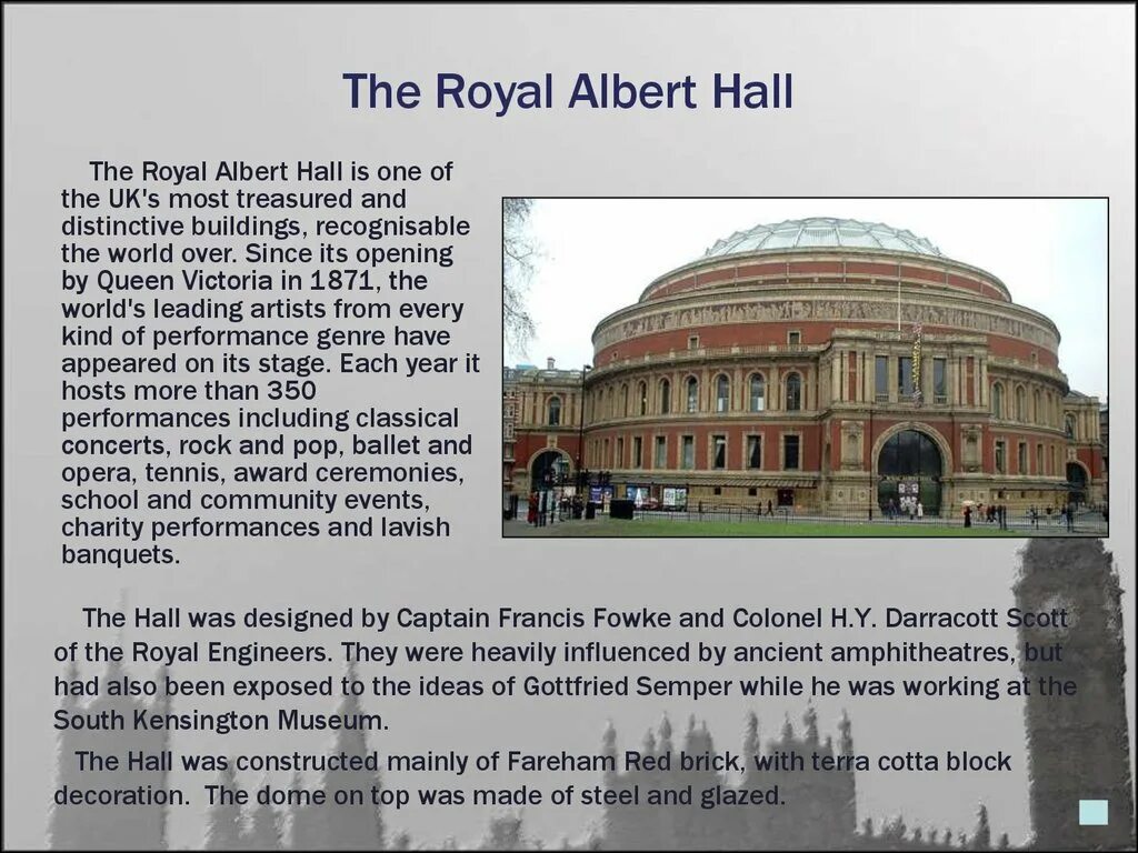 Albert Hall рассказ на английском. Royal Albert Hall History. Hall на английском