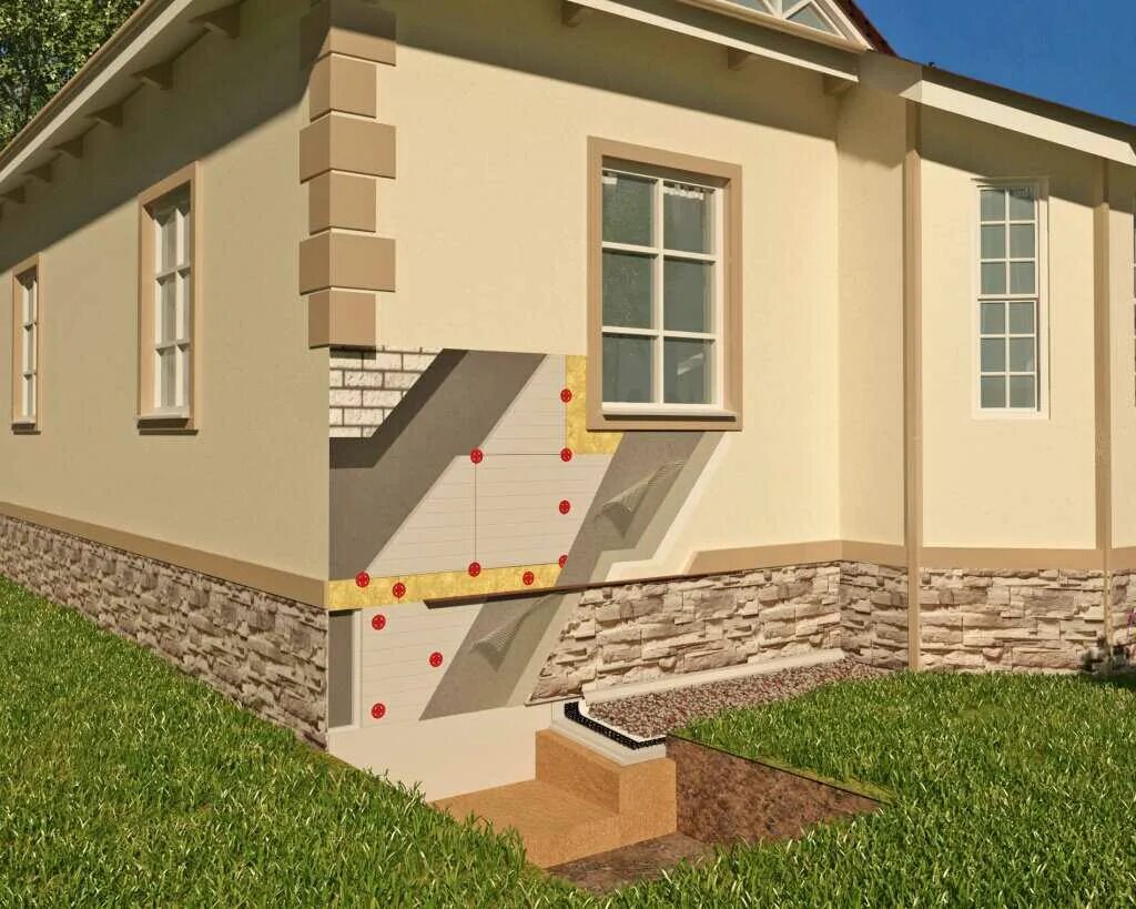 Элементы цоколя. Типы конструкций цоколей. Кордонный камень цоколя. Керамические блоки porotherm узлы цоколя. Цоколь стены.