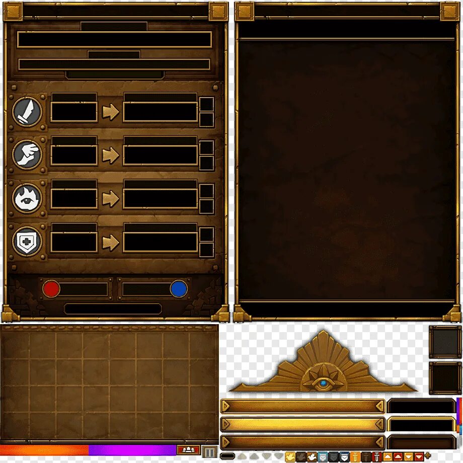 Ролевые элементы. Игровой Интерфейс. Интерфейс РПГ игр. Рамка игровая. Gui Интерфейс для игры.