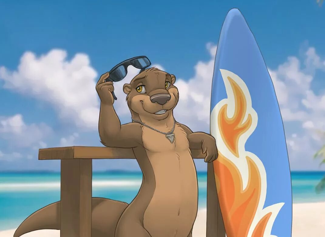 Фурри выдра. Otter anthro. Kihu Otter furry. Furry Otter Beach.