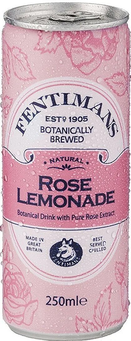 Fentimans лимонад Rose. Алкогольный напиток в розовой жестяной банке. Розовый лимонад напиток. Лимонад в жестяных банках.