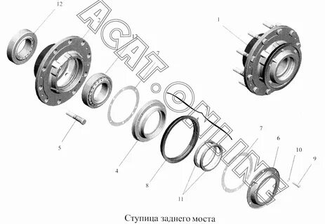 Ступица задняя маз схема