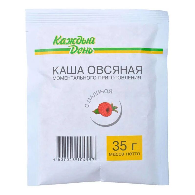 Ем каждый день овсянку что будет. Каша каждый день. Ашан каша каждый день. Овсянка каждый день. Каша Маркет овсяная малина 35г.