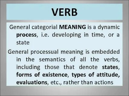 Verb meaning