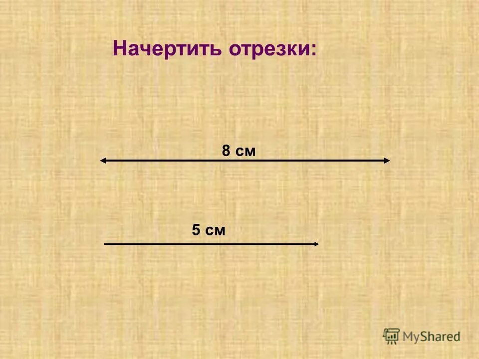 Начерти отрезок длиной 8 см