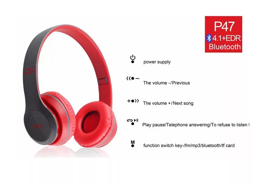Типы bluetooth наушников. Bluetooth наушники p47. беспроводные наушники p47 wireless 5.0+edr. наушники bluetooth накладные p47. беспроводные наушники накладные p47 multi.