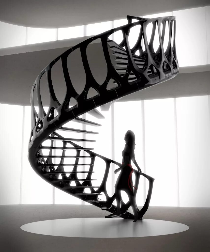 Нестандартные конструкции. Винтовая лестница Эндрю Макконнелла. Винтовая лестница vertebrae Staircase. Необычные лестницы. Необычные металлические лестницы.