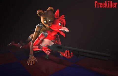 foxy (fnaf), freddy (fnaf), 3d (artwork), 4k, digital media (artwork), hi r...