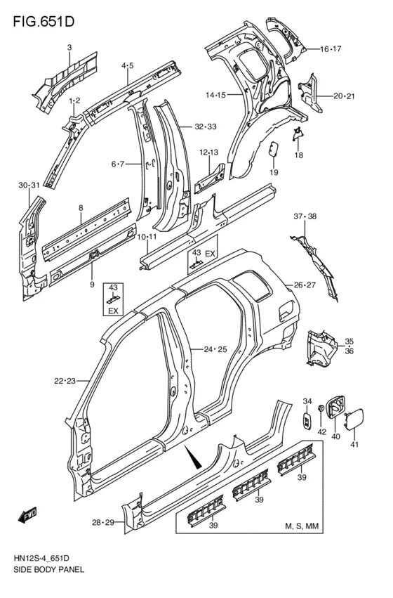 Subaru 51439sa0029p body Panel Side. Автозапчасти--боковая панель автомобиля. Как выглядит панель корпуса автомобиля. D651-56142>PP<L. Side panels