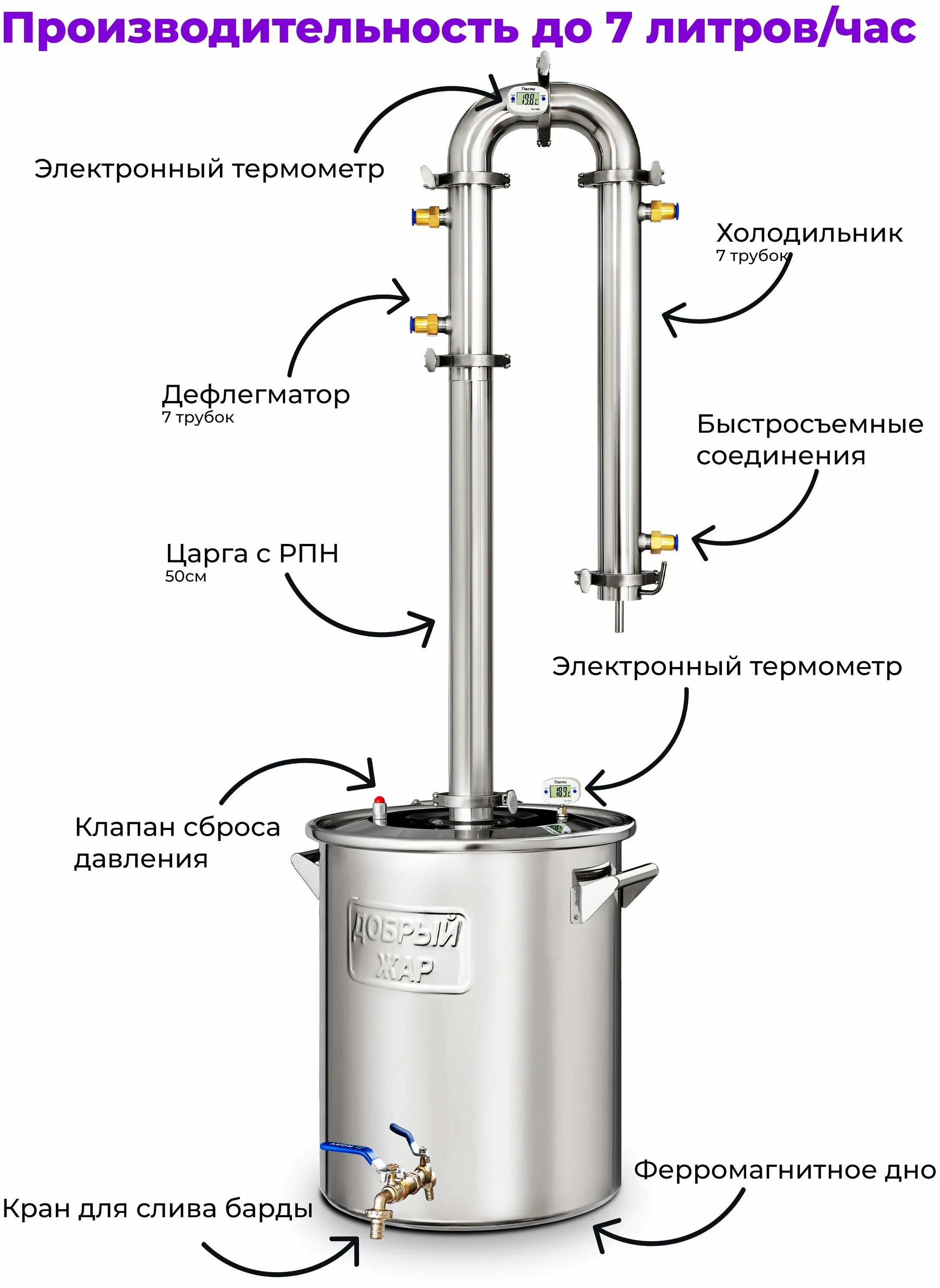 добрый жар абсолют 30л. колонна добрый жар абсолют с тэном 7 трубок 20 литров. дистиллятор добрый жар феникс. колонна добрый жар абсолют 7 трубок 20 литров. добрый жар абсолют 7.