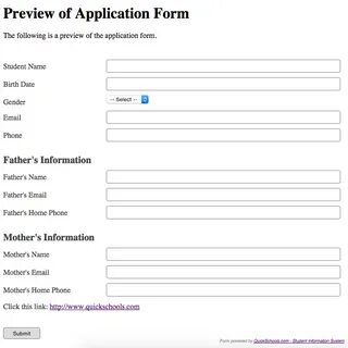 Application worksheet