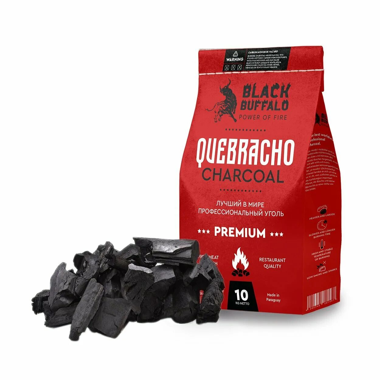 Уголь Quebracho. Уголь Black Buffalo. Weber уголь "премиум", 10 кг. Уголь из Парагвая - Quebracho 4 кг.