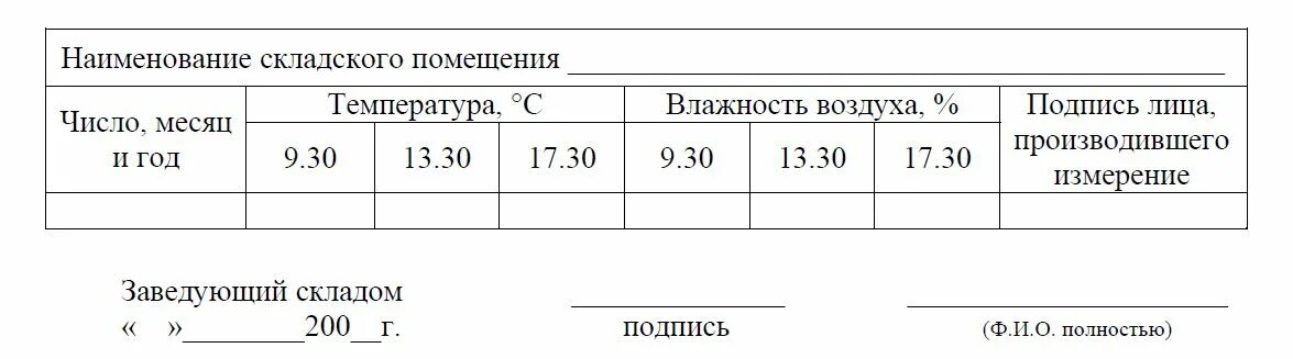 Как заполнять журнал температуры и влажности в складских помещениях. Журнал учета температуры и влажности в складских помещениях. Учет температуры и влажности в складских помещениях. Журнал измерения температуры в складских помещениях и влажности. Журнал учета температуры и влажности в помещении