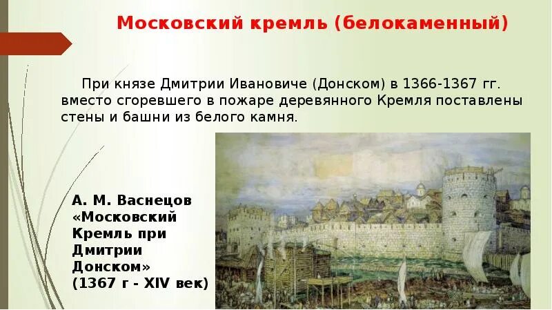 Каким был московский кремль при князьях