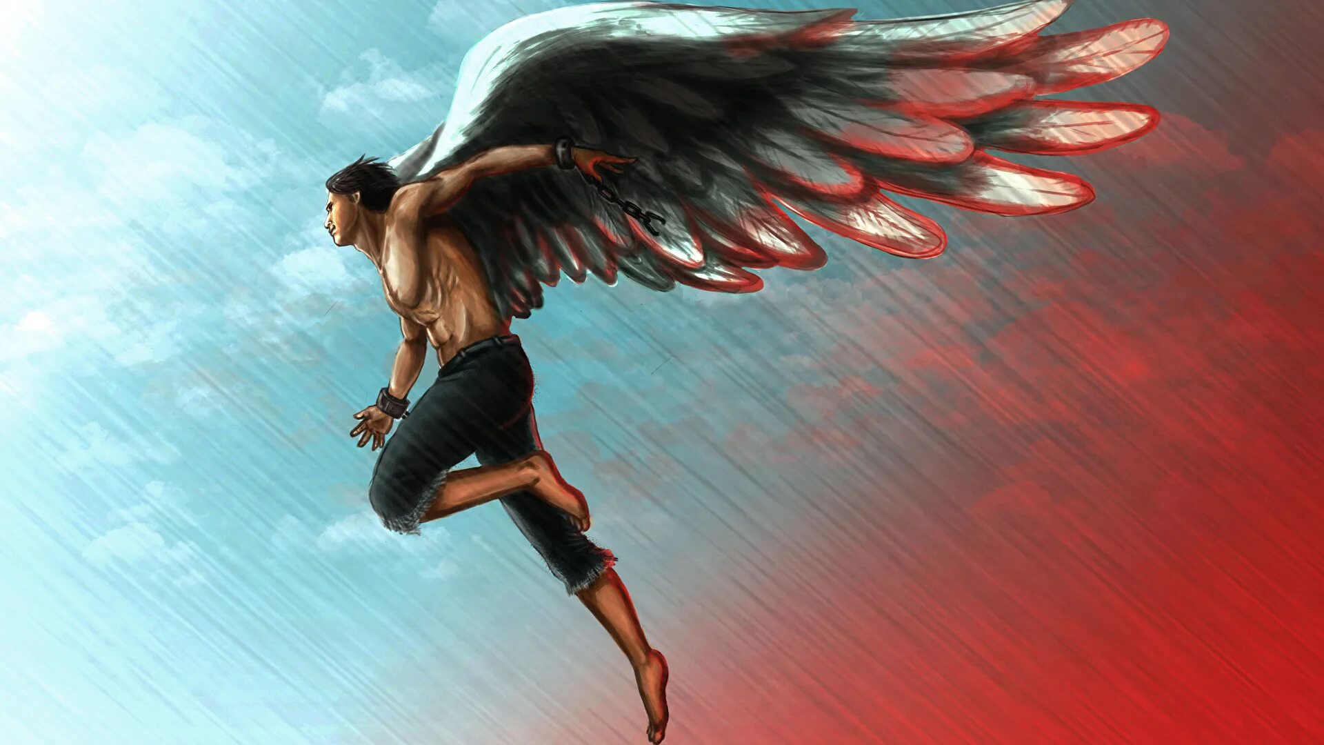 Крылатый ангел. Икар Бог. Человек с крыльями. Парень с крыльями. Ангел арт.