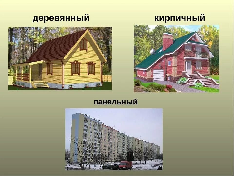 Разновидности строений. Типы домов. Деревянный и кирпичный дом для детей. Типы постройки домов. Виды домов для детей.