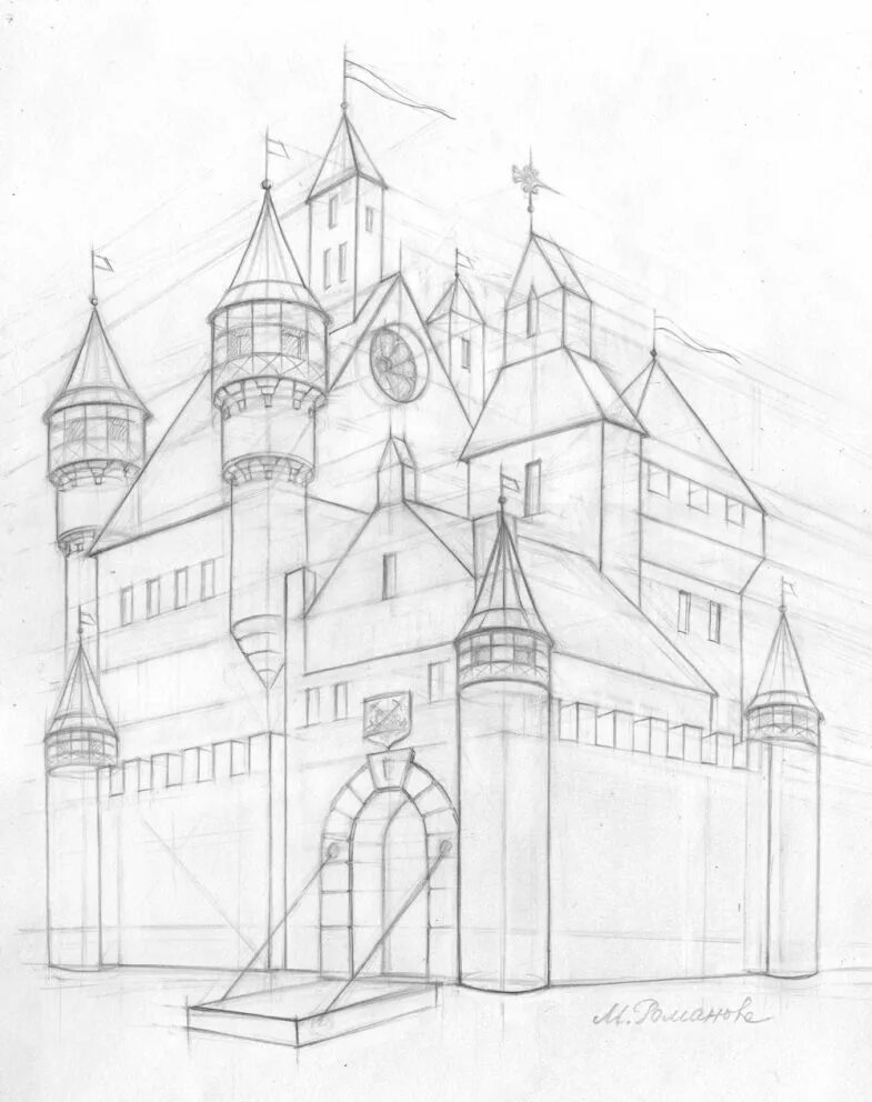Замок 7 класс. Замок рисунок карандашом. Архитектура рисунок. Архитектура рисунок легко. Архитектура рисунок карандашом.
