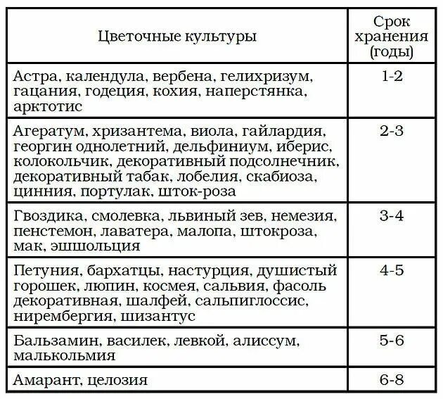 Какой срок всхожести семян. Срок хранения семян цветов таблица. Сроки хранения семян цветочных культур. Сроки годности семян цветов таблица по годам. Срок годности семян астры однолетней.