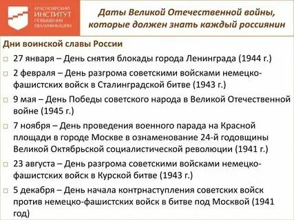 Главные даты мая